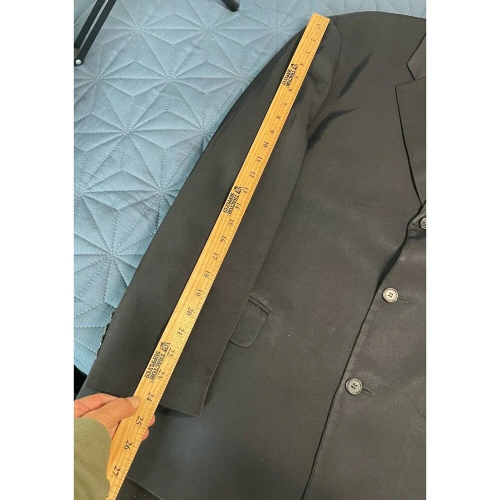 J Crew Vintage Men’s‎ Black Blazer 3 Button Sports Jacket Italy Made Size 44 R